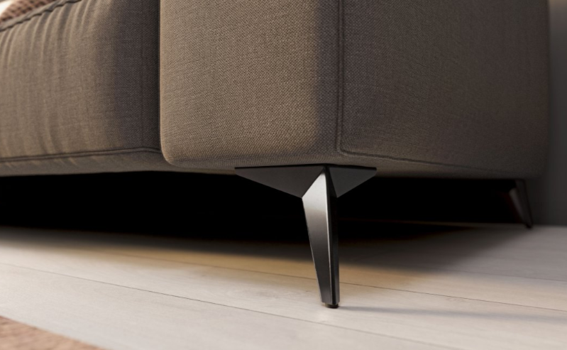 Sofaben 134x134x150 mm, sortmalet metal
