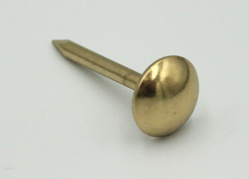 Tæppesøm Ø3,0x30 mm m/Ø14 mm hoved, messingfarvet (10 stk)