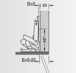 Glaslågehængsel Salice 110 grader med softclose, metal
