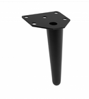 Sofaben Ø32x120 mm med plade 80x80 mm, mat sort metal