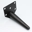 Sofaben Ø32x120 mm med plade 80x80 mm, mat sort metal