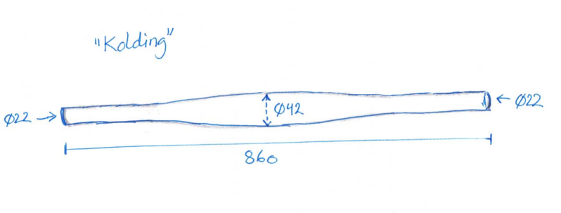 Baluster "Kolding" Ø22x860 mm, ubehandlet bøgetræ
