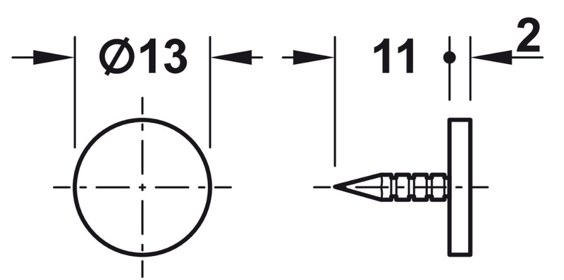 Magnet (2-3 kg) Ø12x14 mm incl. blik, hvid plastik