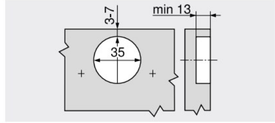 Skjult hængsel BLUM Ø35 mm m/softclose t/udenpå-liggende låge, metal