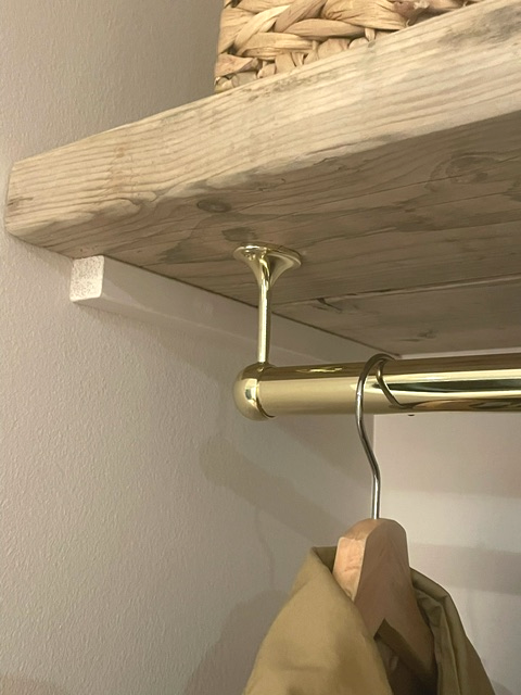 Bøjlestang Ø25 mm, messingfarvet stål