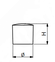 Dækknap med buet ende Ø16x10 mm, ubehandlet mahogni (1 stk)