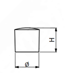 Dækknap med buet ende Ø28x10 mm, ubehandlet fyrretræ (1 stk)