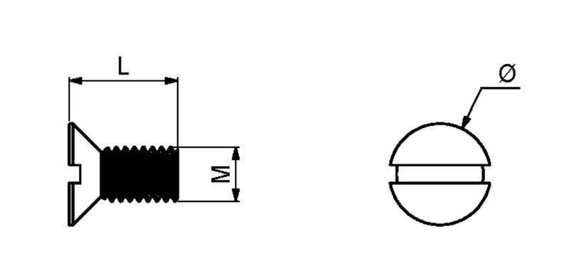 Messingbolt M6x60 mm, mat