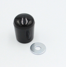 Dupsko til Ø16 mm ben incl. skive, sort plastik