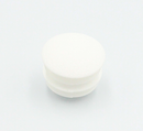 Endeprop til ben Ø18 mm ydre mål, hvid plastik - rund bund
