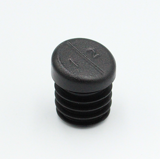 Endeprop skrå til Ø25 mm ben, sort plastik