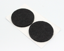 Filt rund - selvklæbende, sort kunststof