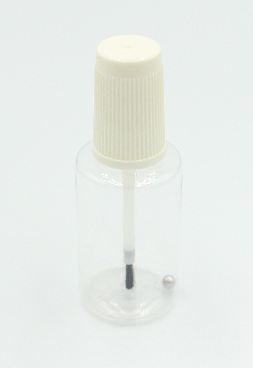 Flaske 20 ml med skruelåg og pensel, transparent