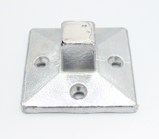 Fodplade til firkantet profil 20x20 mm, aluminium