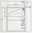 Liftbeslag model Freeslide Kesseböhmer t/60 cm bredt skab, grå metal/plastik