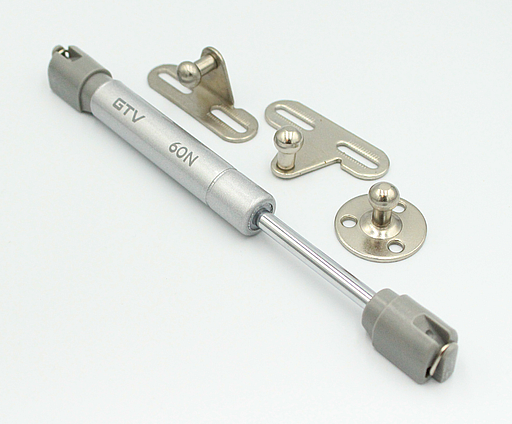 Gasdæmper 160 mm c/c UP incl. beslag, silver - flere varianter