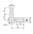 Beslag til gasdæmper M6/M8 gevind, elgalvaniseret