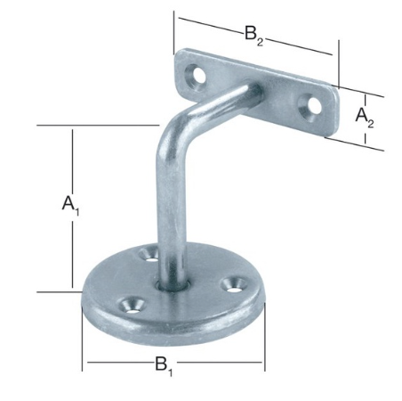 Gelænderholder Ø64 mm, hvidmalet metal