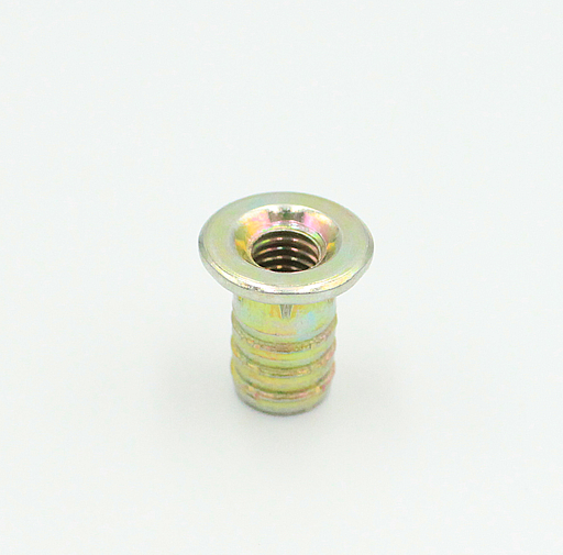 Gevindbøsning M6xØ9x14 mm med hoved, gultonet