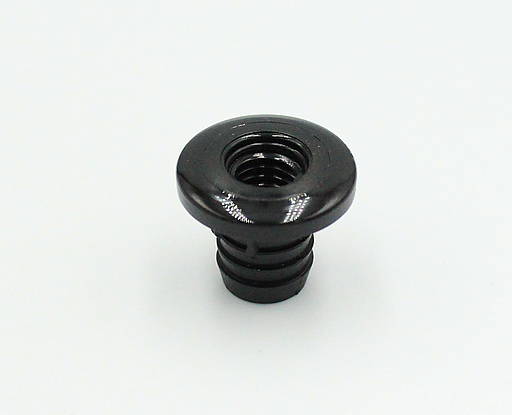 Gevindbøsning M8xØ11x13 mm med hoved, sort plastik