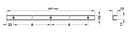 Glideskinne t/trådkurv 440x16x15 mm, hvid plastik (1 stk)