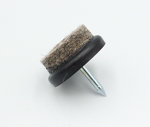 Glidesøm Ø24 mm med filt, sort plastik (1 stk)