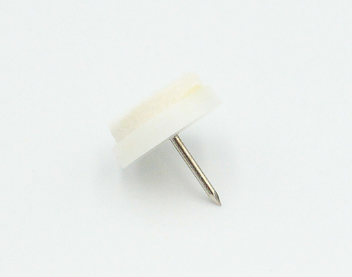 Glidesøm Ø20 mm med filt, hvid plastik (1 stk)
