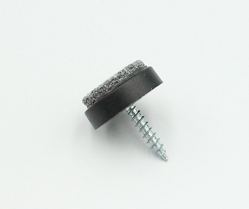 Glidesøm Ø20 mm med filt og skrue, sort (1 stk)