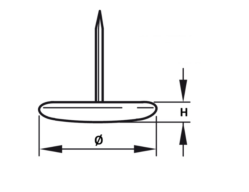 Glidesøm, metal (1 stk)