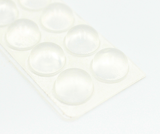 Gummidup Ø13x3,5 mm - rund, transparent (20 stk)