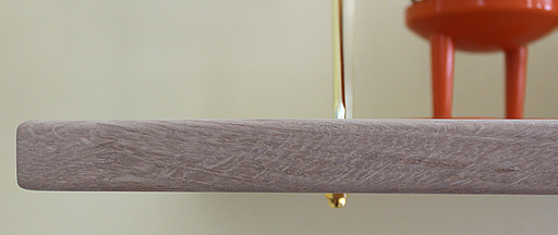 Egetræshylde 600x250x20 mm incl. messingfarvede hyldeholdere, ubehandlet
