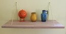 Egetræshylde 600x250x20 mm incl. messingfarvede hyldeholdere, ubehandlet