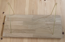 Egetræshylde 600x250x20 mm incl. messingfarvede hyldeholdere, ubehandlet
