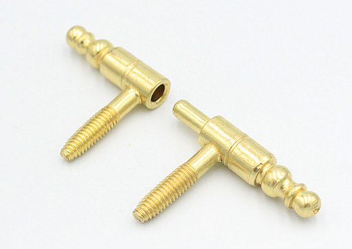 Indboringshængsel Ø9x66 mm med Ø5,5 mm tap, messingfarvet