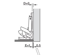 Glaslågehængsel Salice 110 grader med softclose, metal