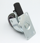 Inventarhjul Ø50 mm med bremse, grå gummi