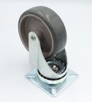 Inventarhjul Ø75 mm, grå gummi