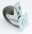 Inventarhjul Ø75 mm med bremse, grå gummi