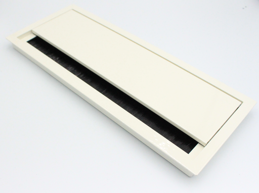 Kabelgennemføring 240x100 mm, hvid, blank aluminium
