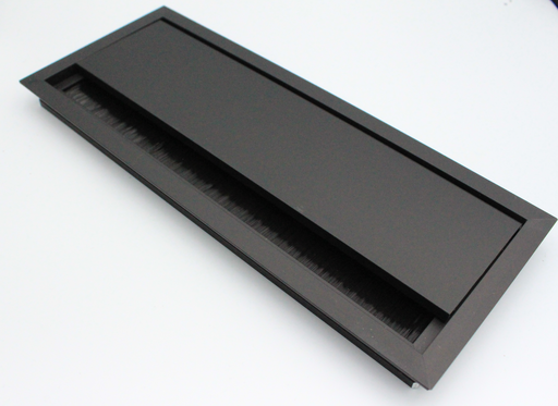 Kabelgennemføring 240x100 mm, sort aluminium