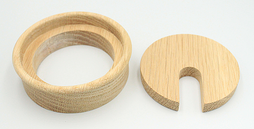 Kabelgennemføring Ø80 mm, ubehandlet egetræ
