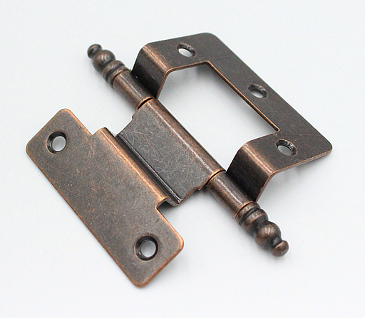 Kanthængsel 80x26 mm til indeniliggende låge, brunt metal