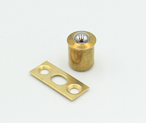 Kuglelås Ø10x11 mm med plade 25x10 mm, messingfarvet