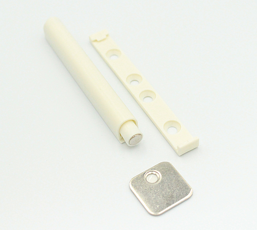 Lågeåbner "Push" 82x14x9,5 mm med magnet incl. blik og skruer, hvid