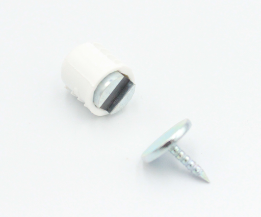 Magnet (2-3 kg) Ø12x14 mm incl. blik, hvid plastik