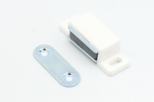 Magnet (6 kg) 48x15 mm med blik, hvid plastik