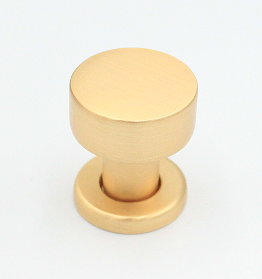 Messingknop Ø26x31 mm med ring, børstet