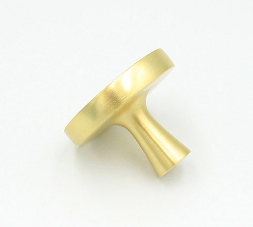 Messingknop med hvid top Ø33x25 mm, børstet