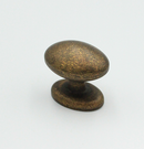Metalknop 33x24 mm, brun antik