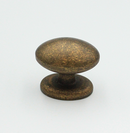 Metalknop 33x24 mm, brun antik